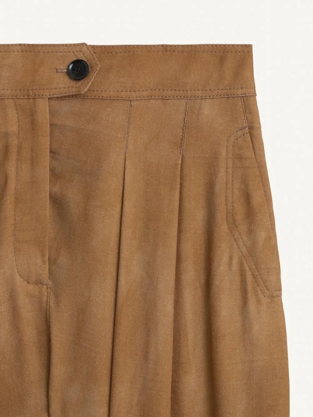 NWT. Zara SRPLS Sand/Marl Viscose/Linen Blend Mid-Rise Pants. Size L.